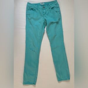 AEROPOSTALE Aqua Blue Skinny Jeans Bayla Size 1/2 EXC! Vintage